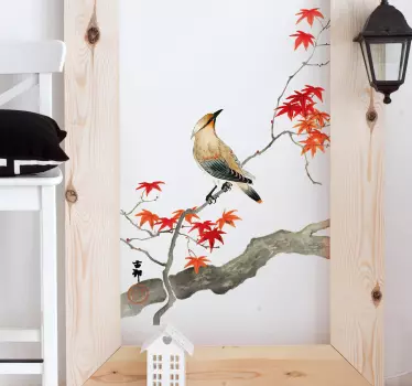 Adesivo murale soggiorno con uccello stile acquerello - TenStickers