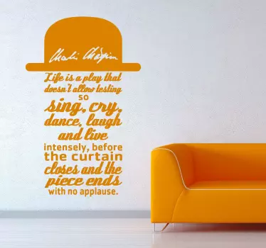Adesivo frase Charlie Chaplin - TenStickers