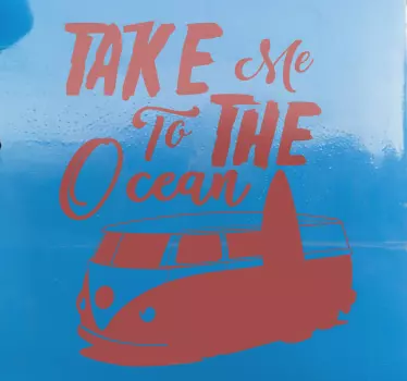 Adesivo per camper con furgone da surf - TenStickers