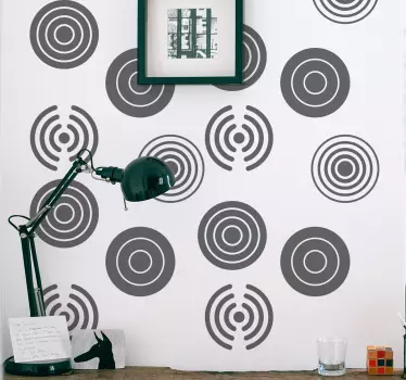 Adesivo geometrico a motivi circolari concentrici - TenStickers