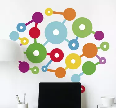 Adesivo geometrico anelli circolari colorati - TenStickers