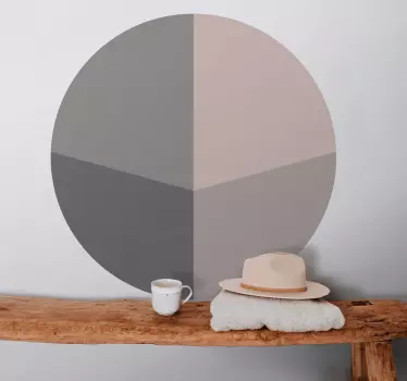 Adesivo geometrico blocco di colore circolare - TenStickers
