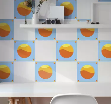Adesivo geometrico cerchi geometrici colorati - TenStickers