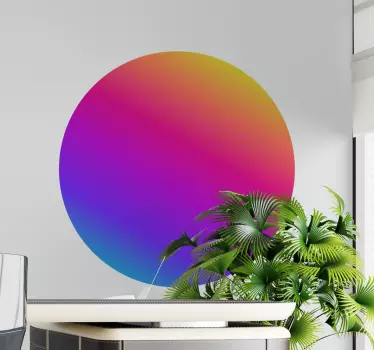 Adesivo geometrico cerchio a gradiente colorato - TenStickers