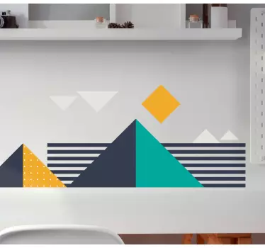 Adesivo geometrico composizione di forme audaci - TenStickers