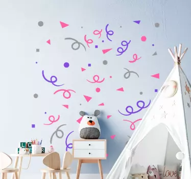 Adesivo geometrico composizioni geometriche vibranti - TenStickers