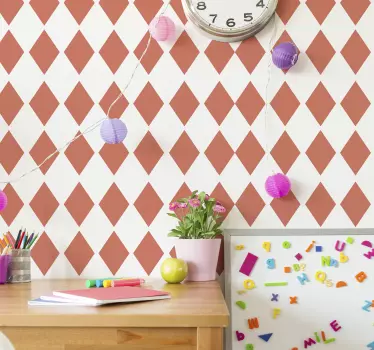 Adesivo geometrico disegno a motivo a diamante - TenStickers