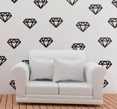 Adesivo geometrico disposizione del motivo a diamante - TenStickers