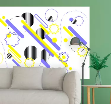 Adesivo geometrico disposizione di motivi geometrici - TenStickers