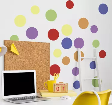 Adesivo geometrico disposizione di punti vibranti - TenStickers