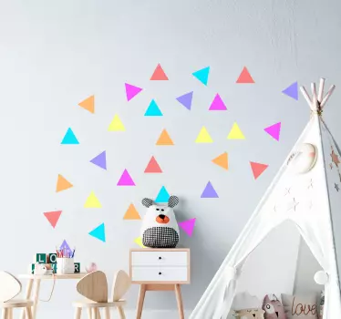Adesivo geometrico disposizione triangolare colorata - TenStickers