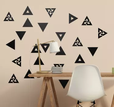 Adesivo geometrico disposizione triangoli eleganti - TenStickers