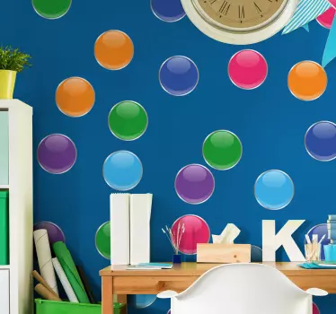 Adesivo geometrico elementi circolari vivaci - TenStickers