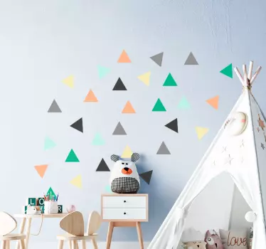Adesivo geometrico elementi triangolari vivaci - TenStickers