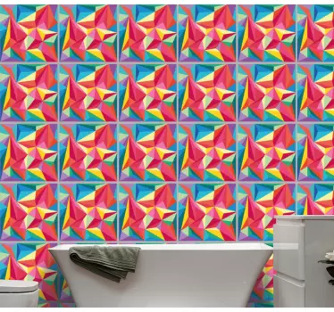 Adesivo geometrico elemento geometrico vibrante - TenStickers