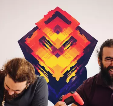 Adesivo geometrico forma astratta dinamica - TenStickers