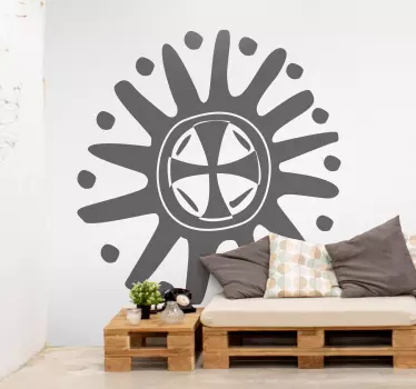 Adesivo geometrico forma di sole stilizzata - TenStickers