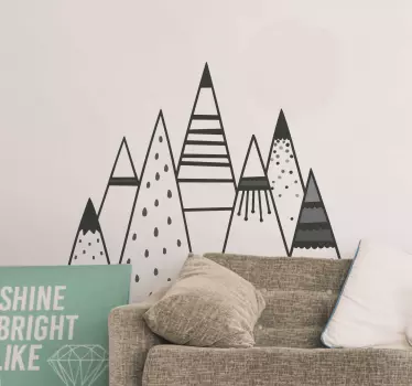 Adesivo geometrico forme di picchi montani - TenStickers