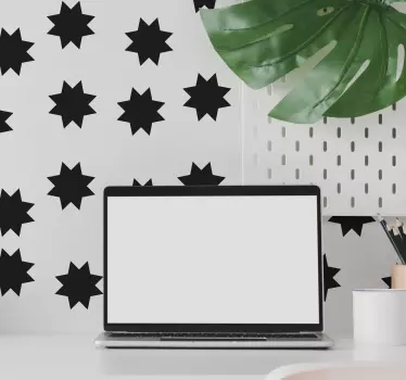 Adesivo geometrico forme stella nere - TenStickers