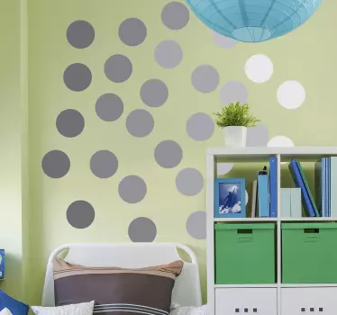 Adesivo geometrico modelli di cerchi grigi - TenStickers