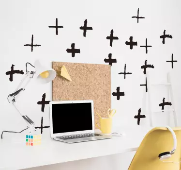 Adesivo geometrico motivi a croce audaci - TenStickers