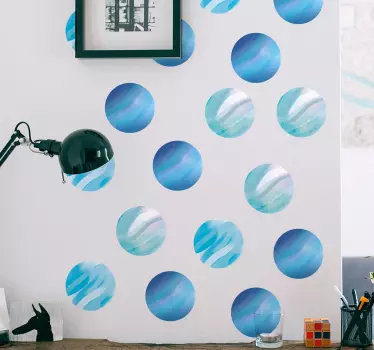 Adesivo geometrico motivi circolari astratti - TenStickers