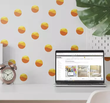Adesivo geometrico motivi circolari colorati - TenStickers