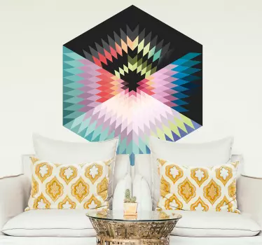 Adesivo geometrico motivi esagonali colorati - TenStickers