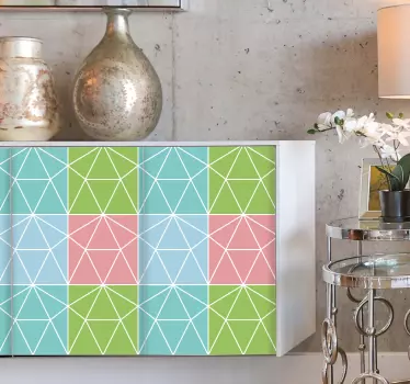 Carta adesiva per mobili motivo geometrico colorato - TenStickers