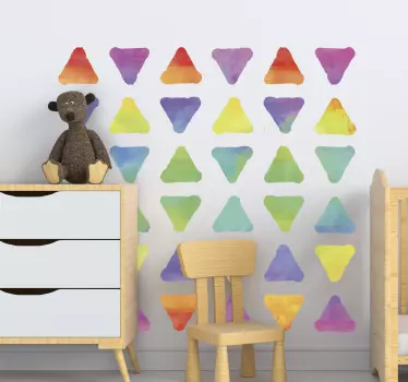 Adesivo geometrico motivi triangolari colorati - TenStickers