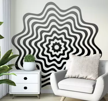 Adesivo geometrico motivo a onde ipnotiche - TenStickers