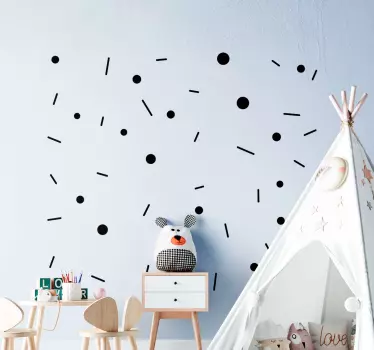 Adesivo geometrico motivo a pois astratto - TenStickers