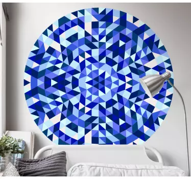 Adesivo geometrico motivo blu circolare - TenStickers