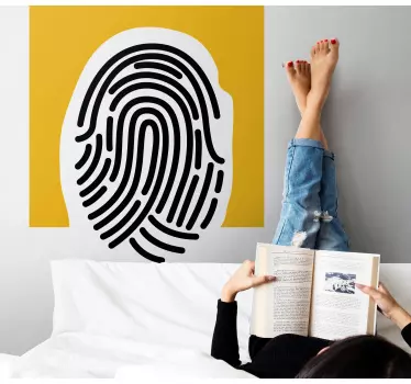 Adesivo geometrico motivo impronta digitale - TenStickers