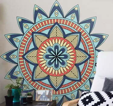 Adesivo geometrico motivo mandala vivido - TenStickers