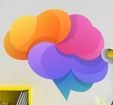 Adesivo geometrico nuvola astratta colorata - TenStickers