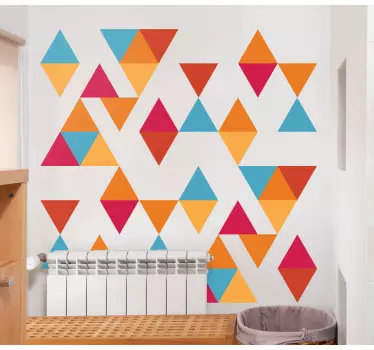 Adesivo geometrico triangoli geometrici colorati - TenStickers