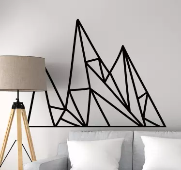 Adesivo geometrico vette montane astratte - TenStickers