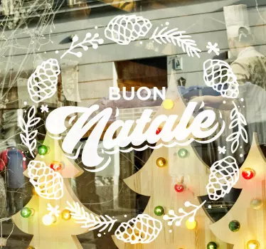Adesivo Natale ghirlanda natalizia - TenStickers