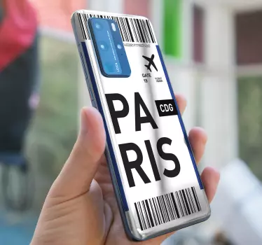Adesivo huawei biglietto aereo parigi - TenStickers