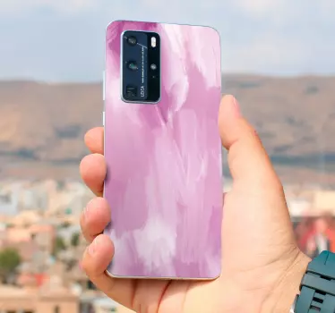 Adesivo Huawei colore rosa astratto - TenStickers