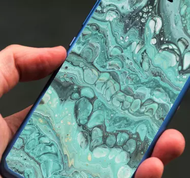 Adesivo huawei design fluido turchese - TenStickers
