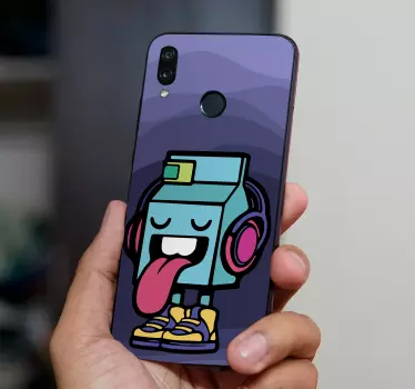 Adesivo Huawei robot che tira fuori la lingua - TenStickers