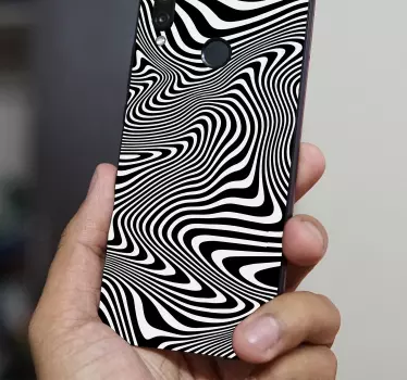 Adesivo Huawei ondulato bianco e nero - TenStickers