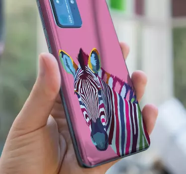 Adesivo Huawei ritratto di zebra vibrante - TenStickers
