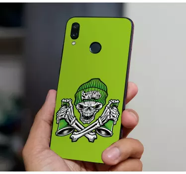 Adesivo Huawei teschio con cappello - TenStickers