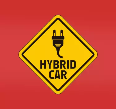 Adesivo per auto con scritta "ibrida" - TenStickers