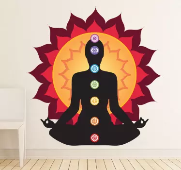 Adesivo murale soggiorno illustrazione chakra - TenStickers
