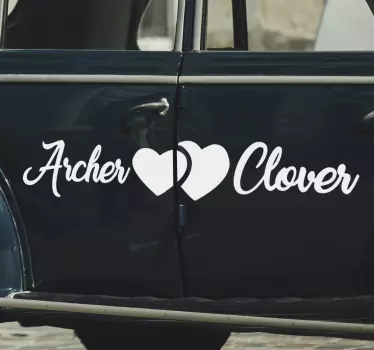 Adesivo in vinile per auto matrimonio - TenStickers