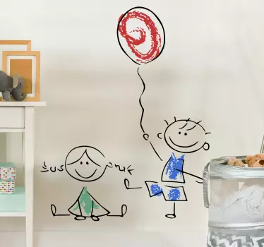 Adesivo infantile coppia di bambini - TenStickers